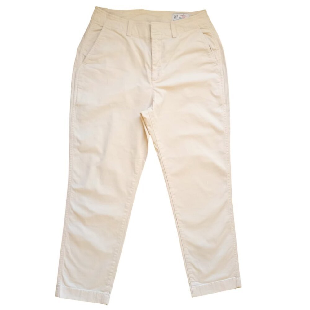 GAP Downtown Khaki Women's Pants - Size 10, Regenerative Cotton Beige Chinos